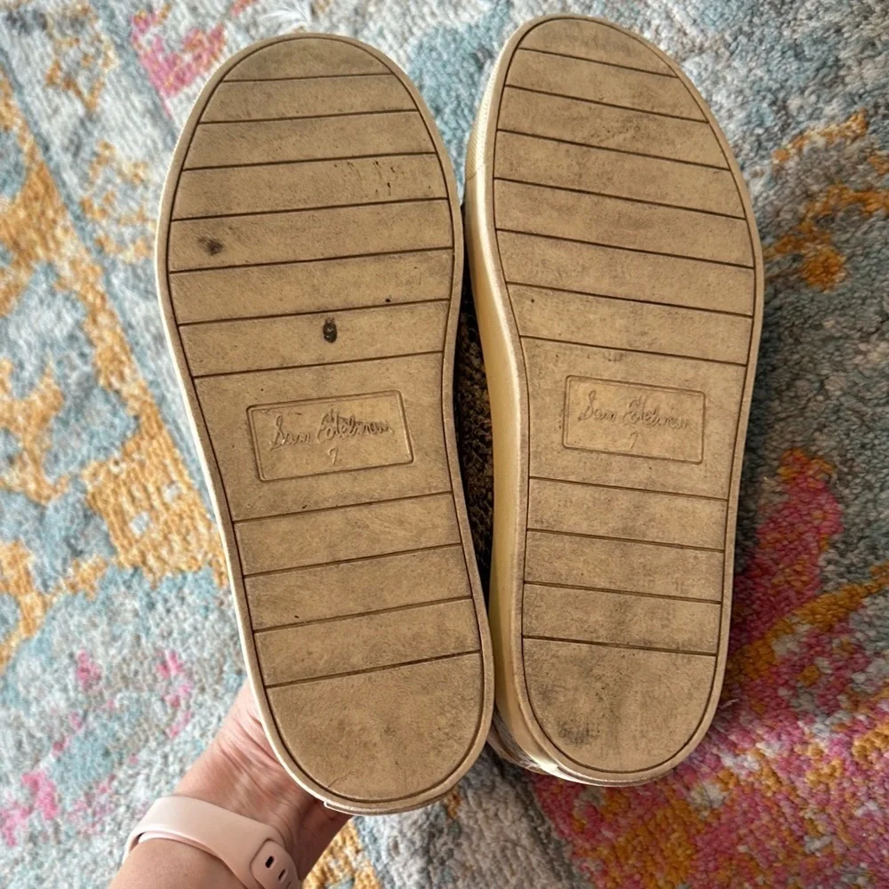 Sam Edelman “Ethyl” Snake Print Sneakers - Cream and Black